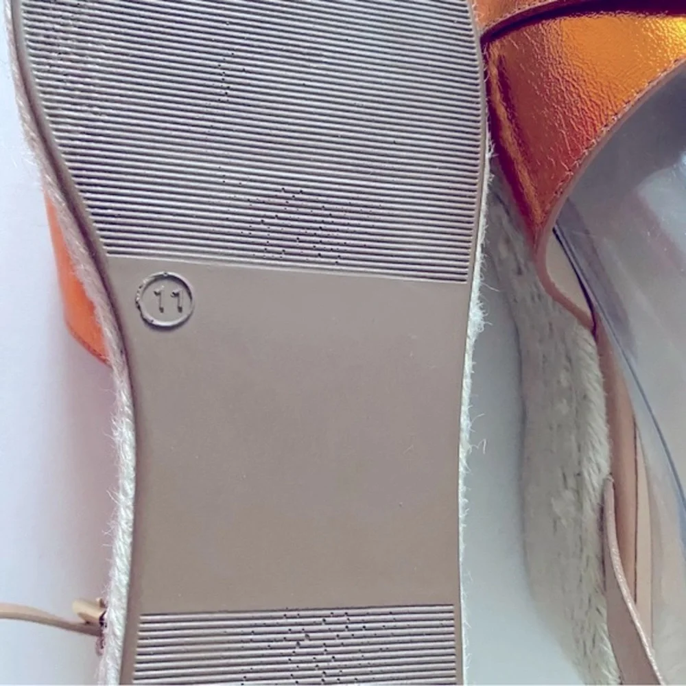 SEY by Seychelles, Cadence, Platform Metallic Orange Espadrilles